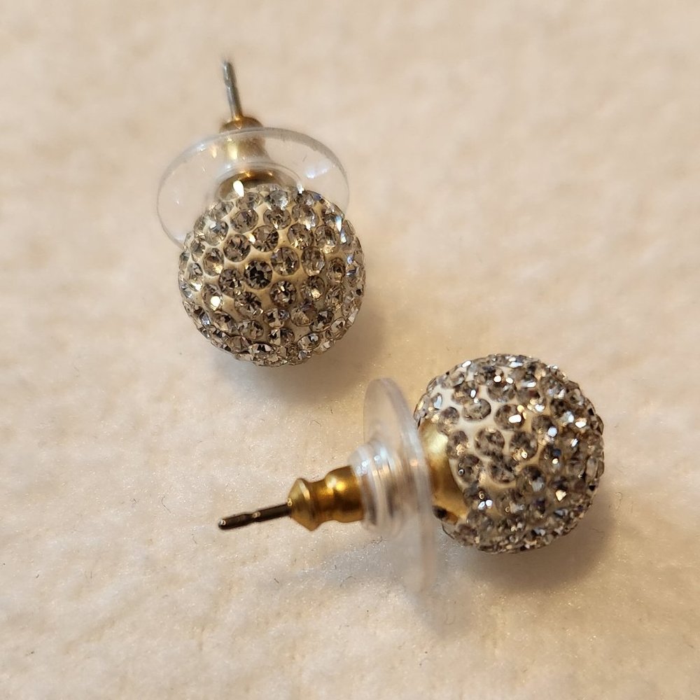 Spherical Rhinestone Earrings. PRICE Reduced